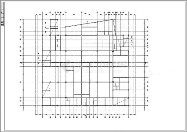 西宁市某大学5层框架结构学生食堂结构设计CAD图纸-图一