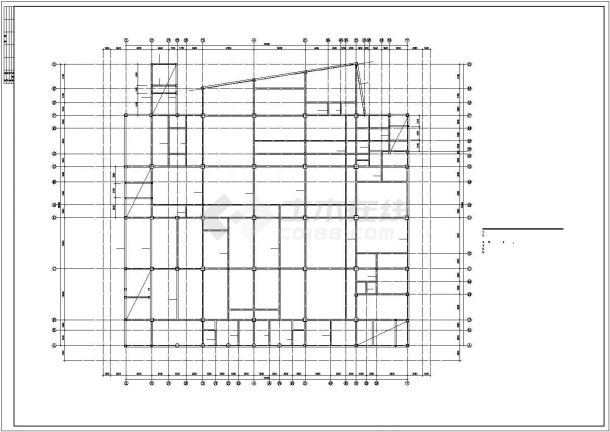西宁市某大学5层框架结构学生食堂结构设计CAD图纸-图二