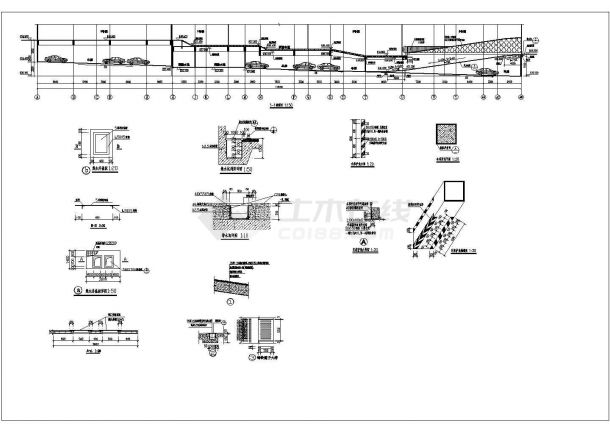 临街1500平米单层框架结构百货商场平立剖面设计CAD图纸（含地下室）-图一