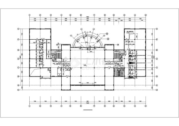 某三层框架结构休闲俱乐部建筑设计CAD图纸（含地下层）-图一