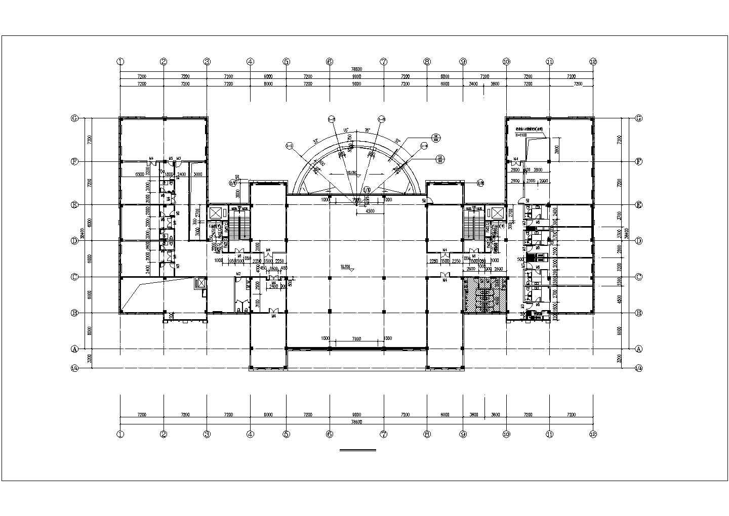 某三层框架结构休闲俱乐部建筑设计CAD图纸（含地下层）