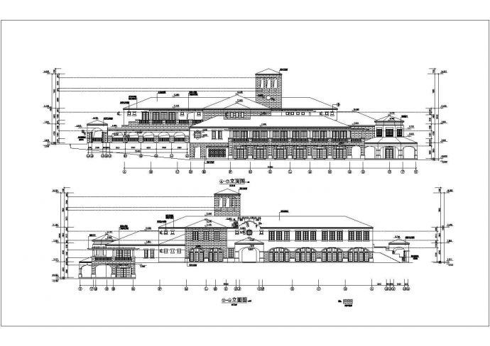 长沙市某社区3层框架结构休闲会所建筑设计CAD图纸_图1
