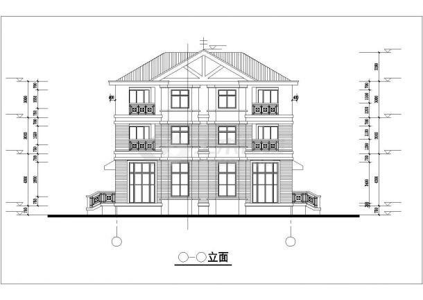 [昆山]某住宅花园联体别墅建筑设计cad施工图纸-图二
