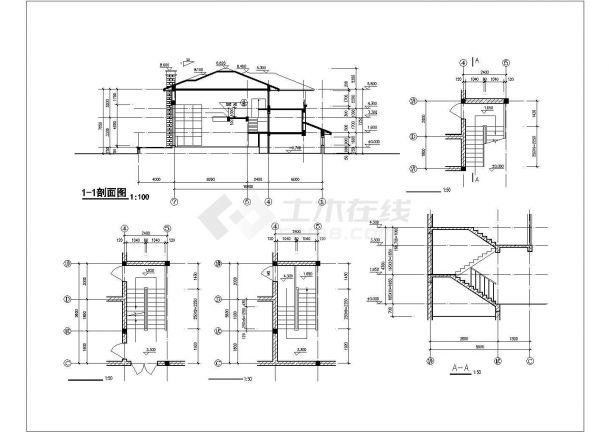 [南方]独栋整套别墅建筑整套cad施工设计图纸-图二