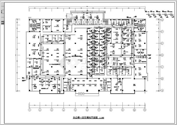 办公楼设计_某办公楼整套空调设计cad施工方案图纸-图二