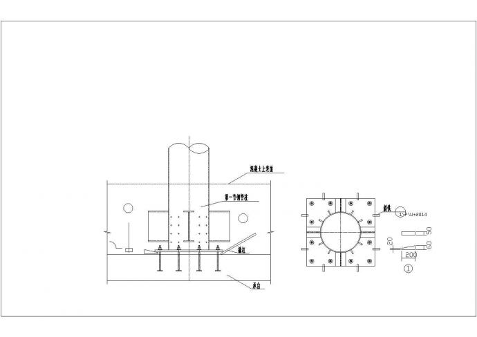 钢管混凝土柱安装示意图CAD图纸设计_图1
