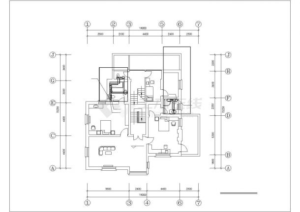 长18.4米 宽15.1米 2层别墅给排水设计图-图二