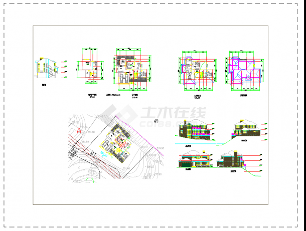 某地小区两层独栋别墅建筑设计CAD图-图一