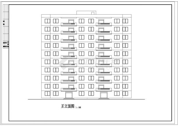 某点式高层住宅建筑施工设计cad图纸-图二