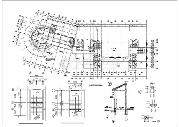  某地1100平米3层框混结构高档招待所建筑设计CAD图纸-图一