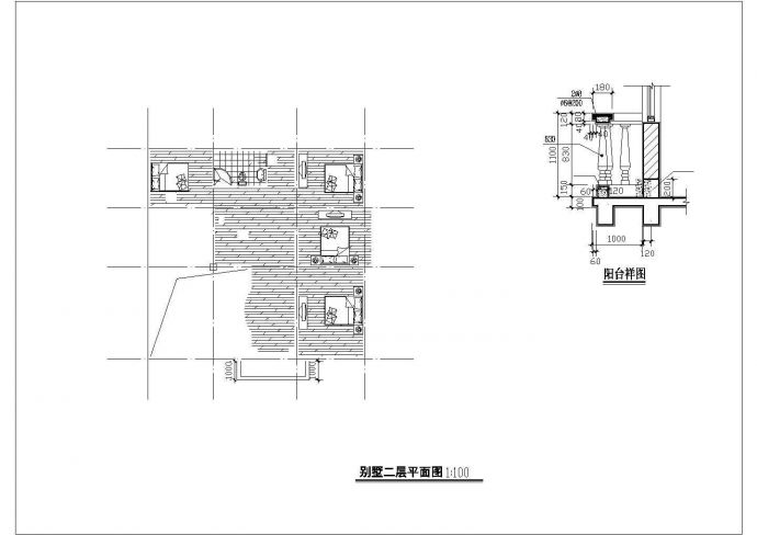 某小型2层砖混结构单体别墅建筑结构设计CAD图纸_图1