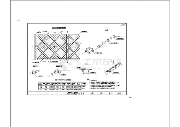 路基防护浆砌片石网格护坡节点构造详图CAD图纸设计-图一