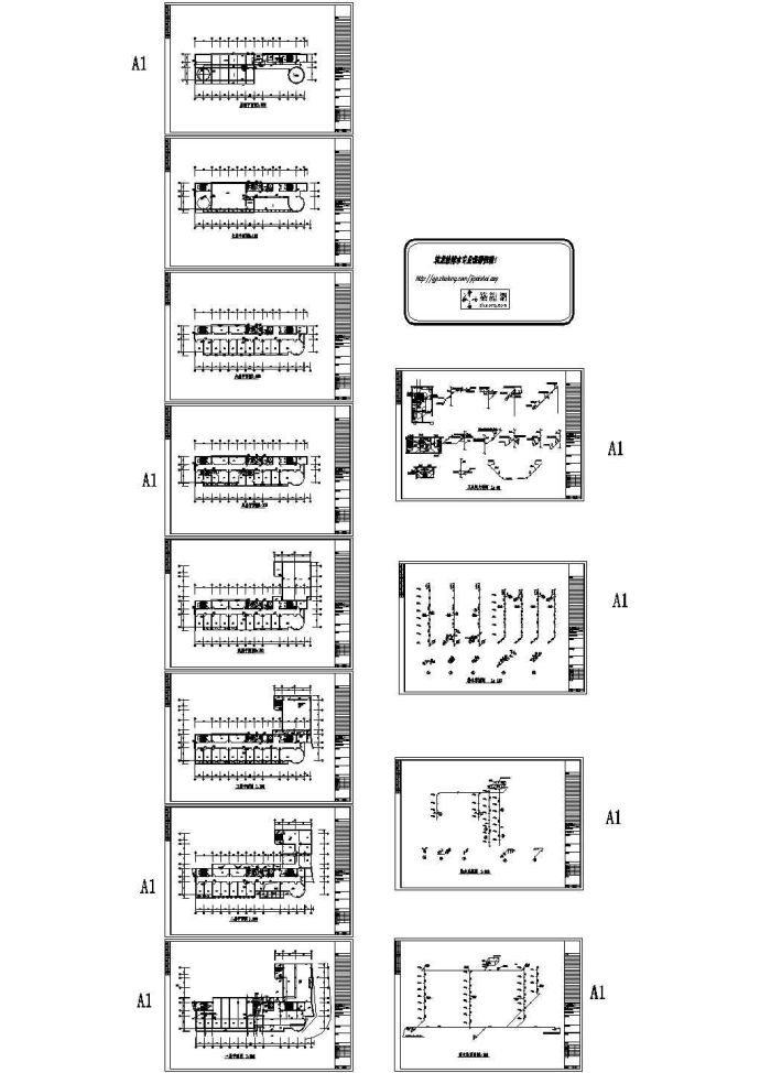 福建省某办公楼给排水平面CAD图纸设计_图1