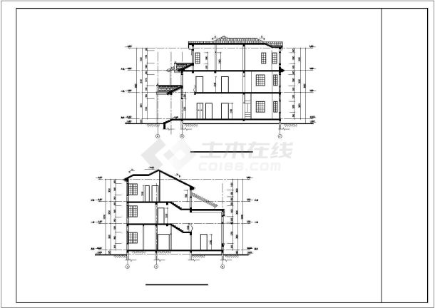 某独栋多层别墅cad建筑施工图纸-图一