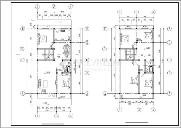 广州市某小区240平米2层砖混结构单体别墅建筑设计CAD图纸-图二