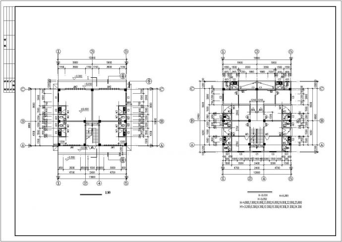 1900平米9层砖混结构住宅楼平立剖面设计CAD图纸（1层2户）_图1