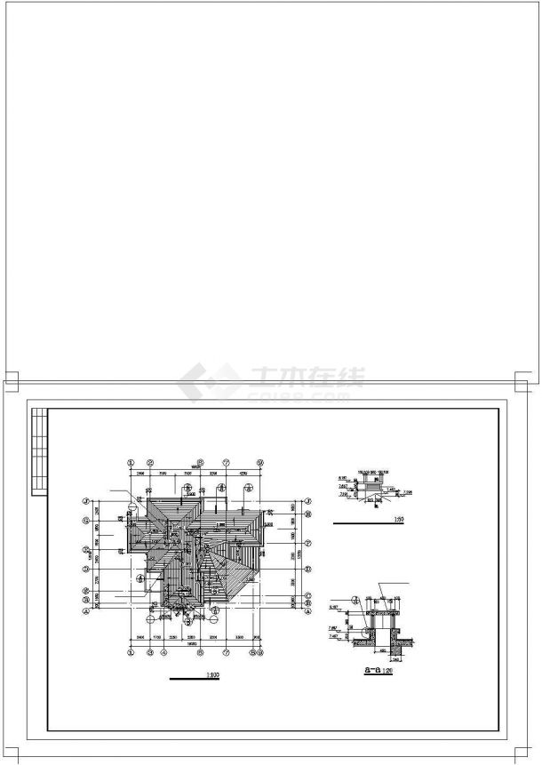 某小别墅cad建筑设计施工图纸-图一