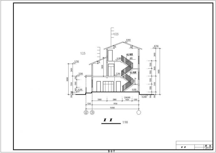 衡水市某村镇215平米3层框混结构乡村别墅全套建筑设计CAD图纸_图1
