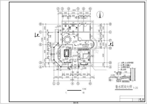 衡水市某村镇215平米3层框混结构乡村别墅全套建筑设计CAD图纸-图二