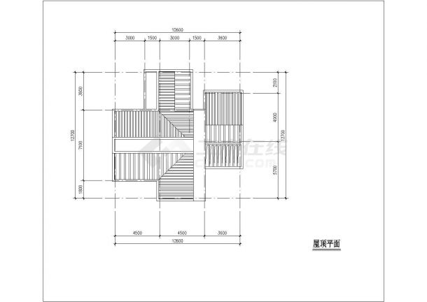 3层砖混结构双拼别墅平立剖面设计CAD图纸（每户180平米左右）-图一