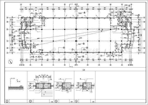 苏州某工厂1.2万平米4层框架结构生产车间建筑设计CAD图纸（含天面层）-图一