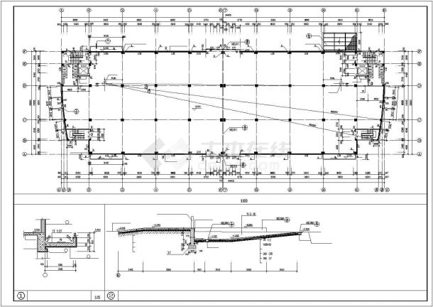苏州某工厂1.2万平米4层框架结构生产车间建筑设计CAD图纸（含天面层）-图二