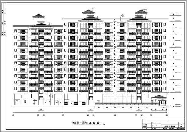 [深圳]高层塔楼式复式屋顶住宅楼建筑设计施工图（含人防）-图一