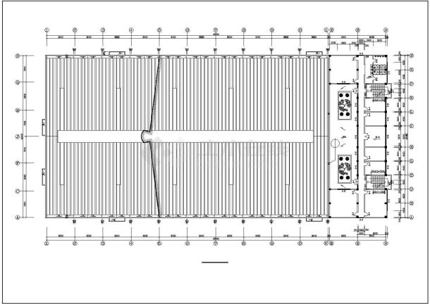 锦州市某工厂6900平米2层框架结构生产车间建筑设计CAD图纸-图二