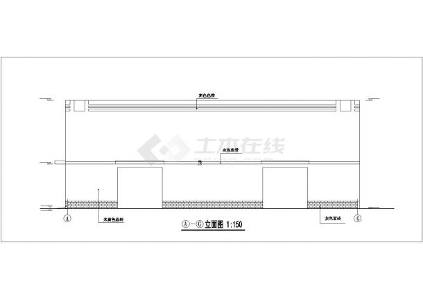 天津市某服装厂3450平米1层排架结构生产厂房建筑设计CAD图纸-图一