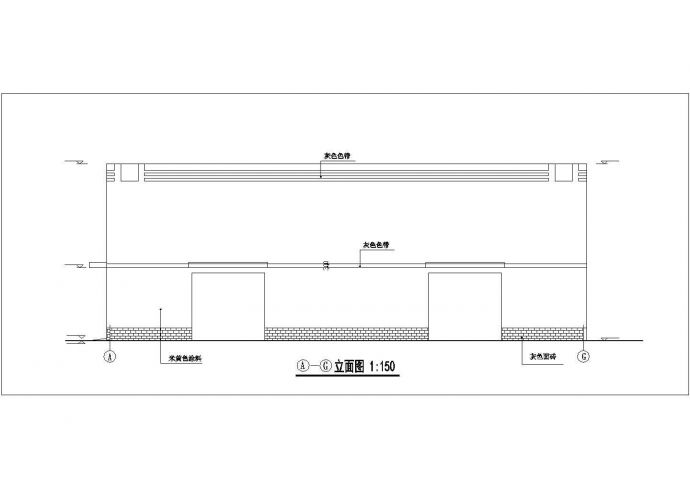 天津市某服装厂3450平米1层排架结构生产厂房建筑设计CAD图纸_图1