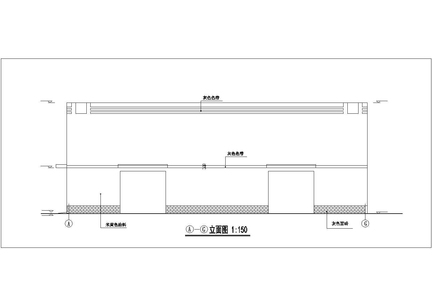 天津市某服装厂3450平米1层排架结构生产厂房建筑设计CAD图纸