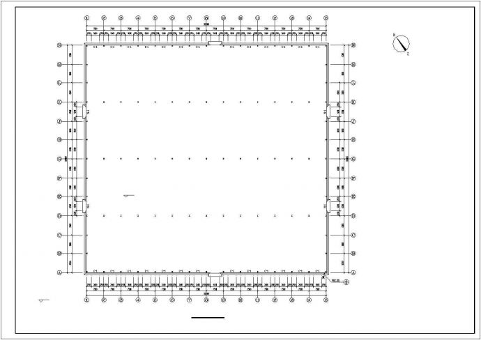 南宁市某工厂单层钢框架结构生产厂房全套结构设计CAD图纸_图1