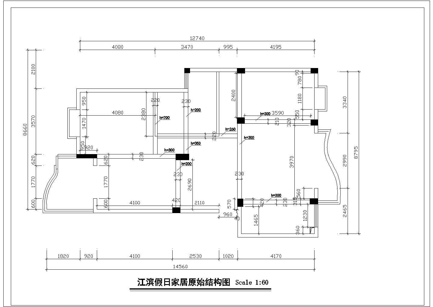 [江滨]某大户型家居平面cad设计施工图