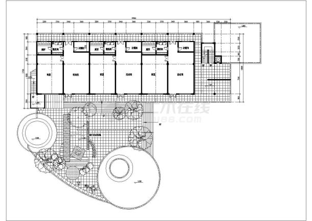 天津某小区2600平米4层框架结构现代化幼儿园平立剖面设计CAD图纸-图二