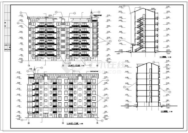 [上海]小区几栋住宅楼建筑cad设计施工图-图二