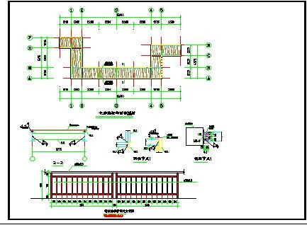 湖心钢廊桥及仿古八角亭施工图-图二