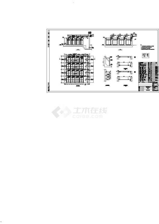 某化工公司pvc项目污水深度处理膜池附件及管道安装CAD图-图一