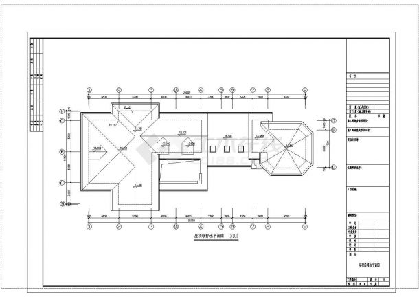 长35米 宽18.7米 3层私人别墅给排水设计图-图二