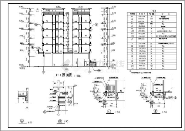 某小区公寓住宅楼建筑全套方案设计施工CAD图纸-图一