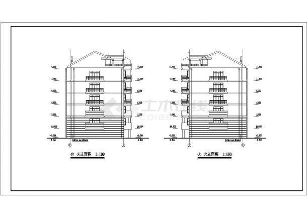 某小区多层公寓住宅楼建筑全套方案设计施工CAD图纸-图一