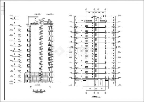 某小区11层小高层住宅楼建筑全套方案设计施工CAD图纸-图一