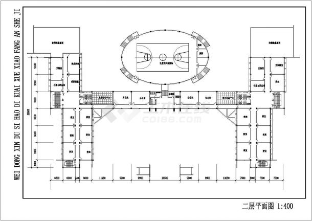 青岛市某地区某学校设计CAD布置图-图一