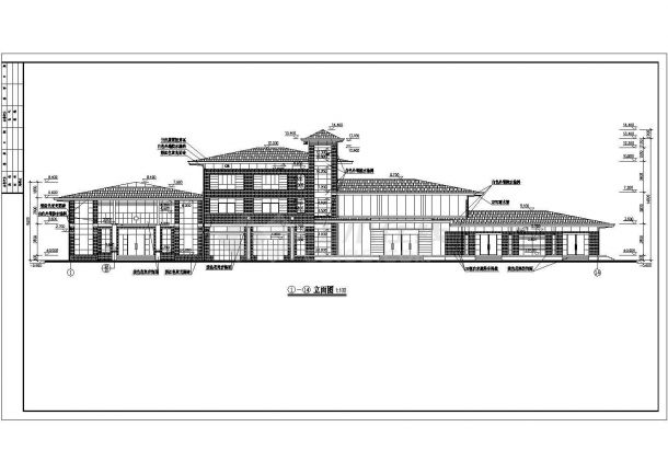 某小区高级会所建筑全套方案设计施工CAD图纸-图一