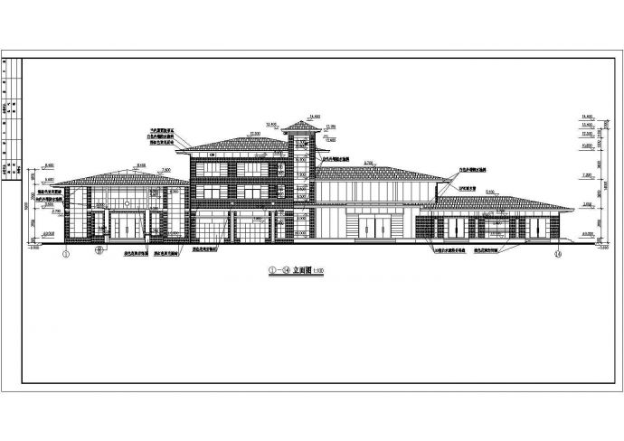 某小区高级会所建筑全套方案设计施工CAD图纸_图1