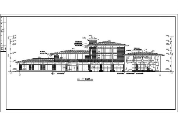 某小区高级会所建筑全套方案设计施工CAD图纸-图二