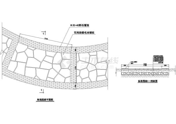 标准园路整体平面设计详图-图一