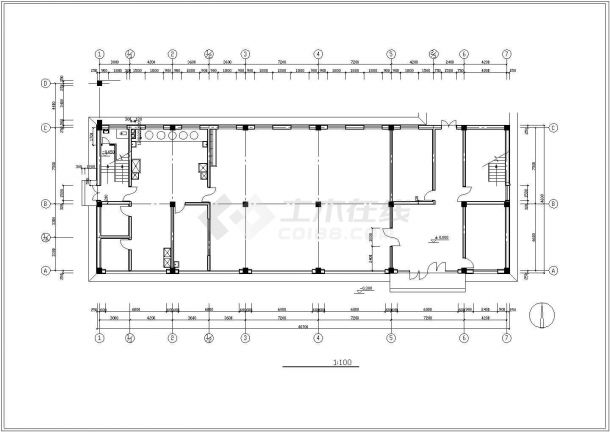 某学生宿舍楼建筑图整套cad设计施工图-图二