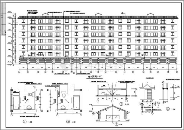 某小区大户型住宅楼建筑方案设计施工CAD图纸（含效果图）-图一