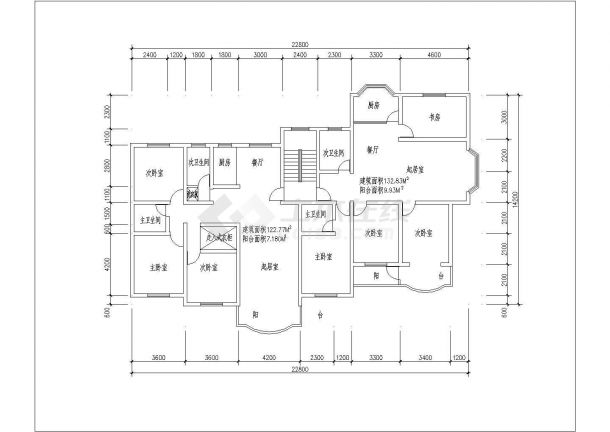 某地区小区多层住宅楼建筑户型方案设计施工CAD图纸-图一
