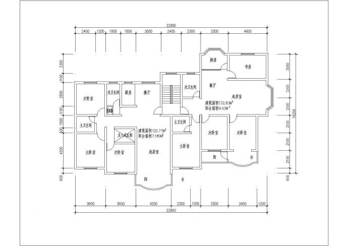 某地区小区多层住宅楼建筑户型方案设计施工CAD图纸_图1
